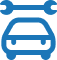 Car icon with a wrench symbol for professional vehicle inspection and maintenance.